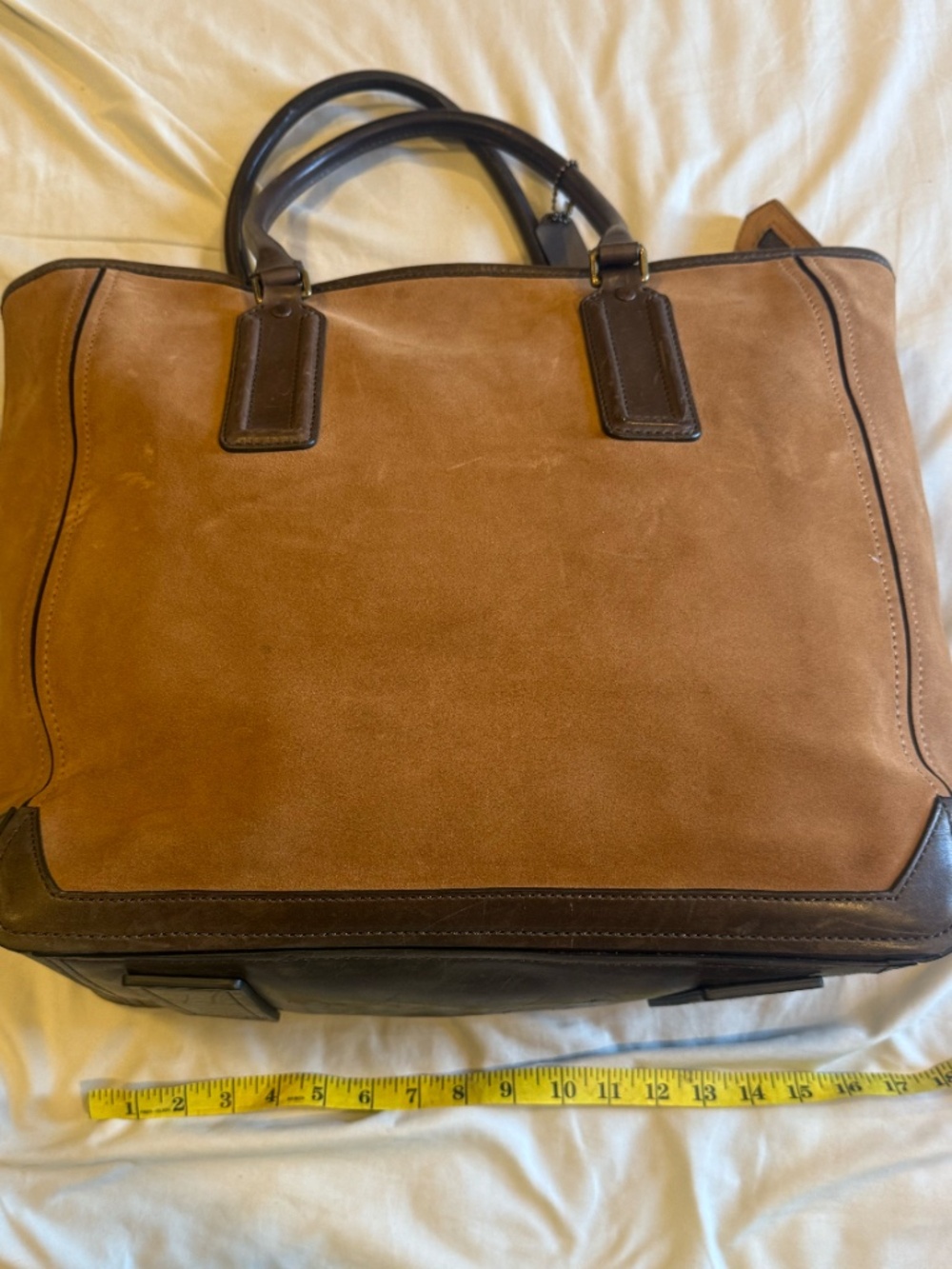 COACH Large Suede and Leather Travel Bag